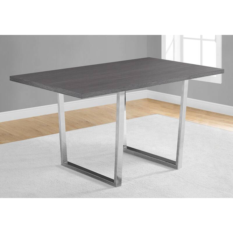 Dining Table, Rectangular, Kitchen, Dining Room, Chrome Metal
