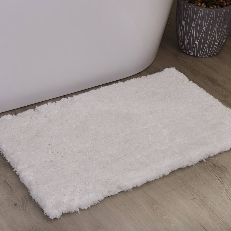 Element Plush Bathroom Rugs Quick-Dry Bathroom Mat, Washable & Absorbent Bath Rugs - 24"x40" Rectangle - White