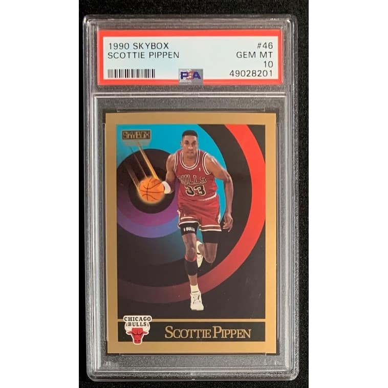 Scottie Pippen 1990 Skybox Basketball Card #46 Graded PSA 10 - 8'6" x 11'6"
