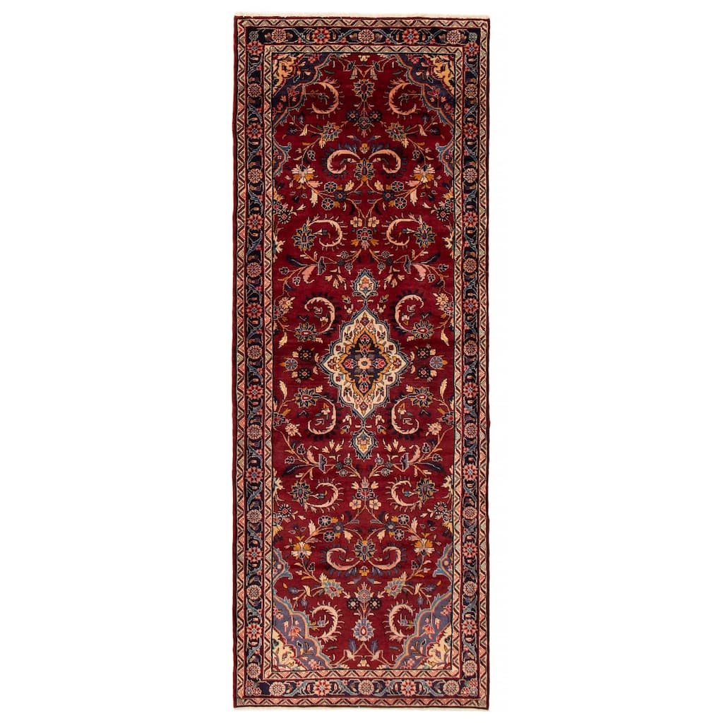 ECARPETGALLERY Hand-knotted Anatolian Vintage Red Wool Rug - 3'11 x 10'7