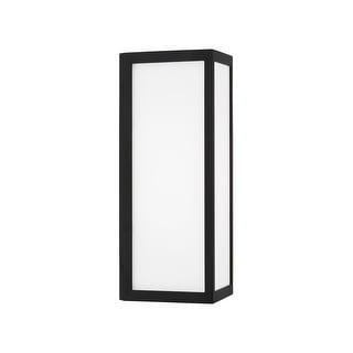 Integrated LED Outdoor Wall Lantern in Black with Painted White Glass