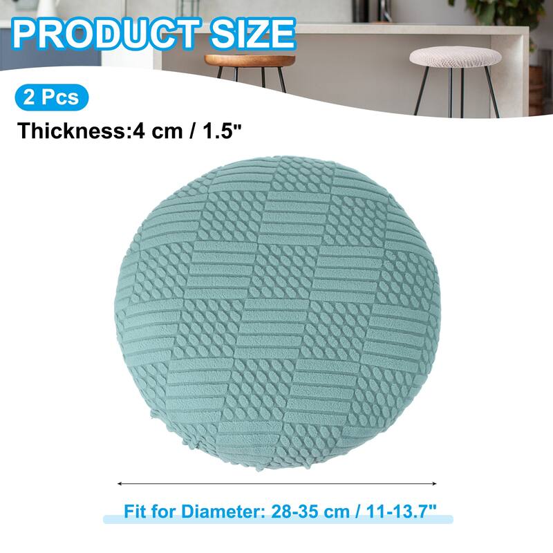 2Pcs Bar Stool Cover, Elastic Bar Stool Seat Covers for 11"-14" Chair - Light Blue