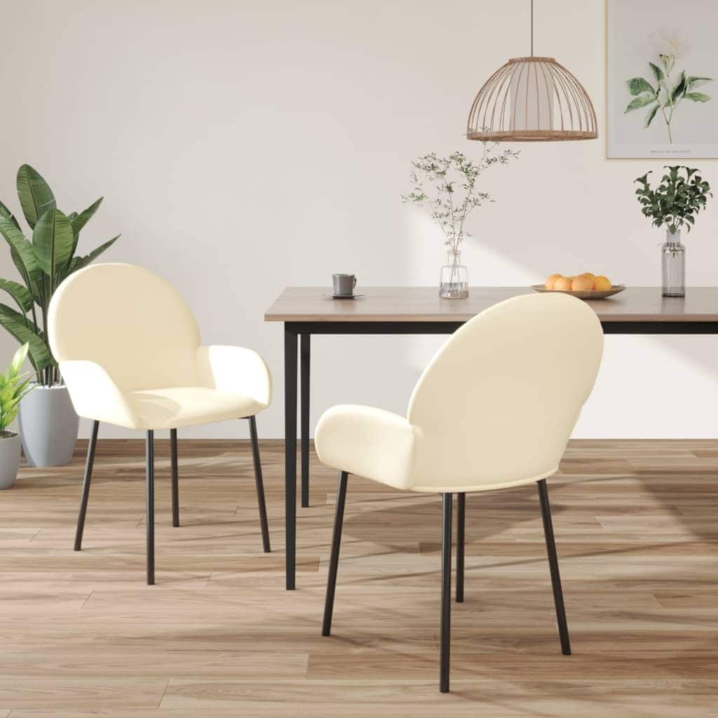 vidaXL Dining Chairs 2 Pcs Modern Accent Chair for Living Room Faux Leather - 22.8" x 22.4" x 30.9"
