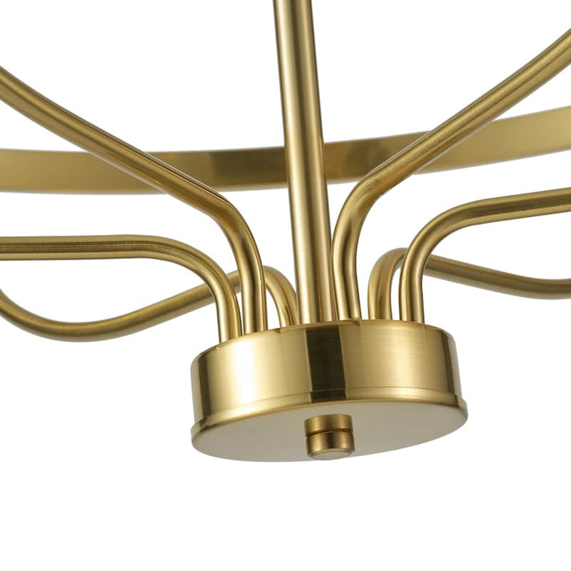 Industrial 6-Light Metal Candle Style Chandelier Light Fixture for Dining Room Kitchen Island