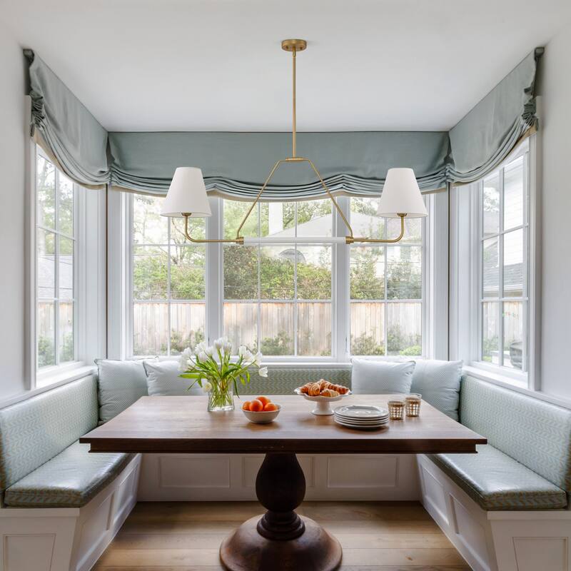 2-Light Linear Chandelier with Fabric Shade