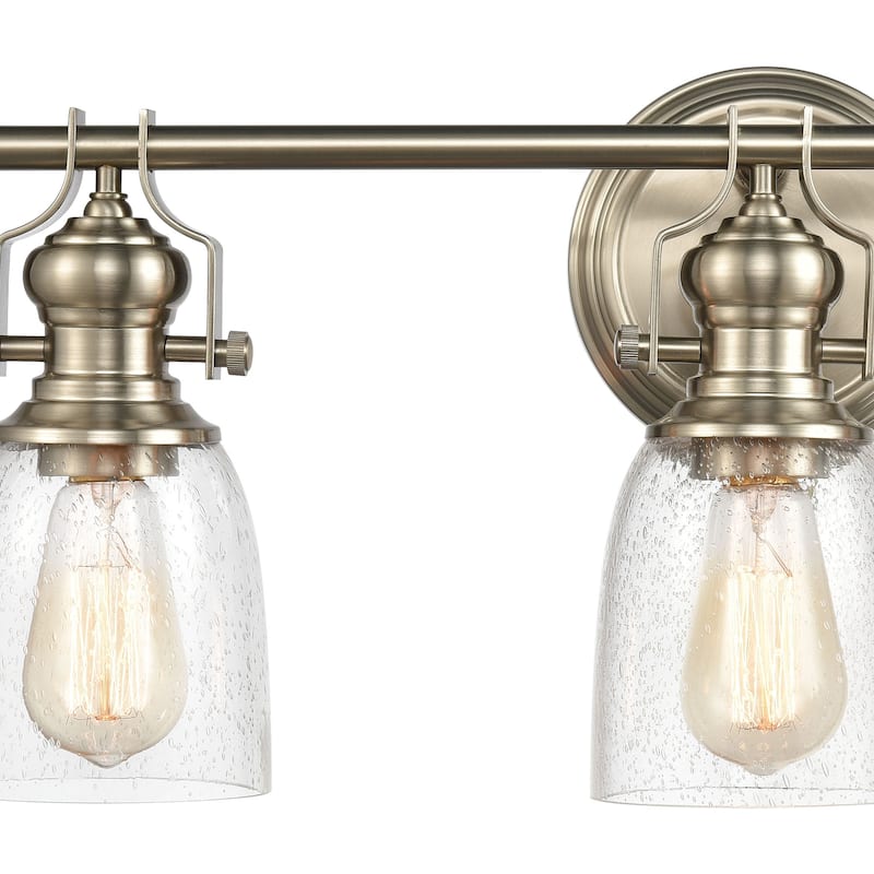 Elk Home Chadwick Satin Nickel With Seedy Glass 3 Light Vanity Light