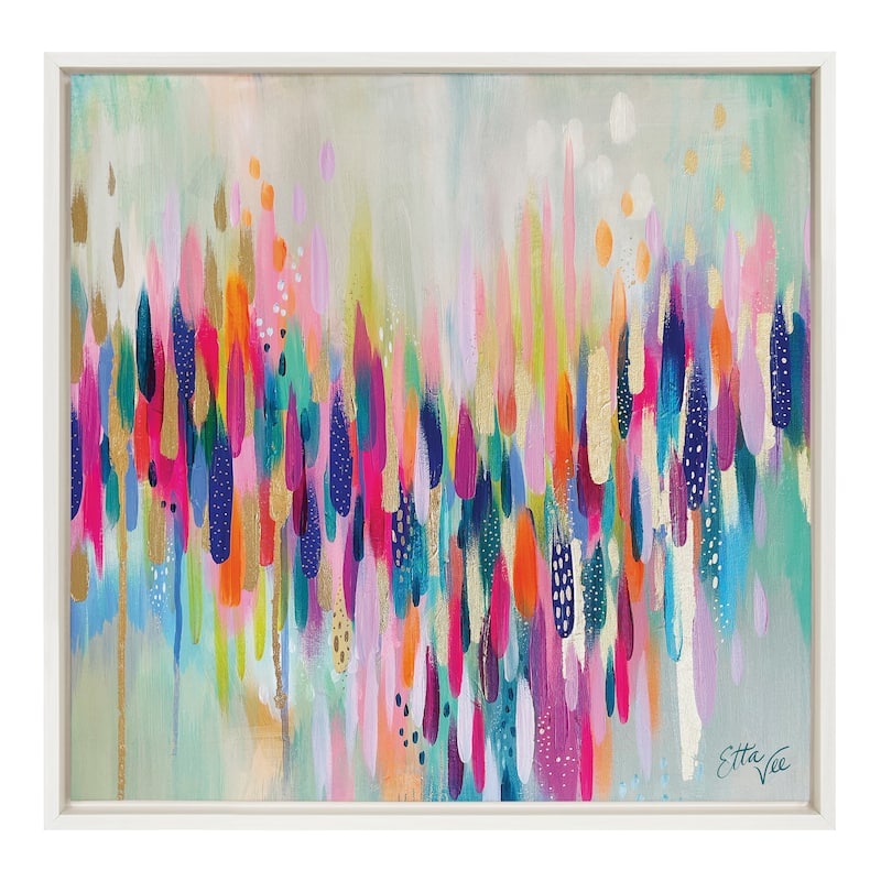 Kate and Laurel Sylvie Brushstroke 154 Framed Canvas by Jessi Raulet