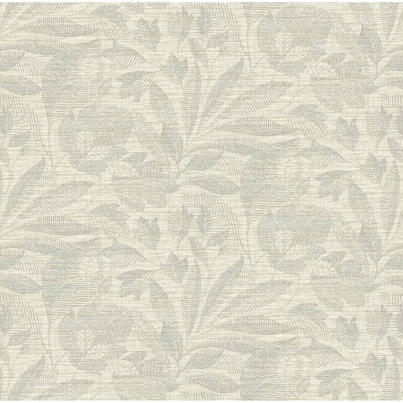 A-Street Prints Lei Silver Leaf Wallpaper