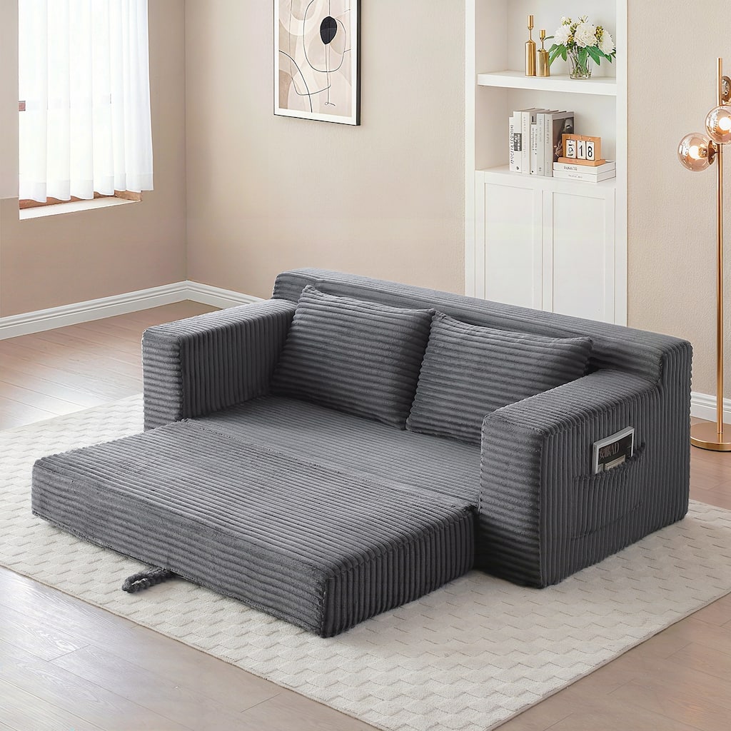 Foam Cloud Loveseat Sofa, 2 in 1 Convertible Folding Couch Bed