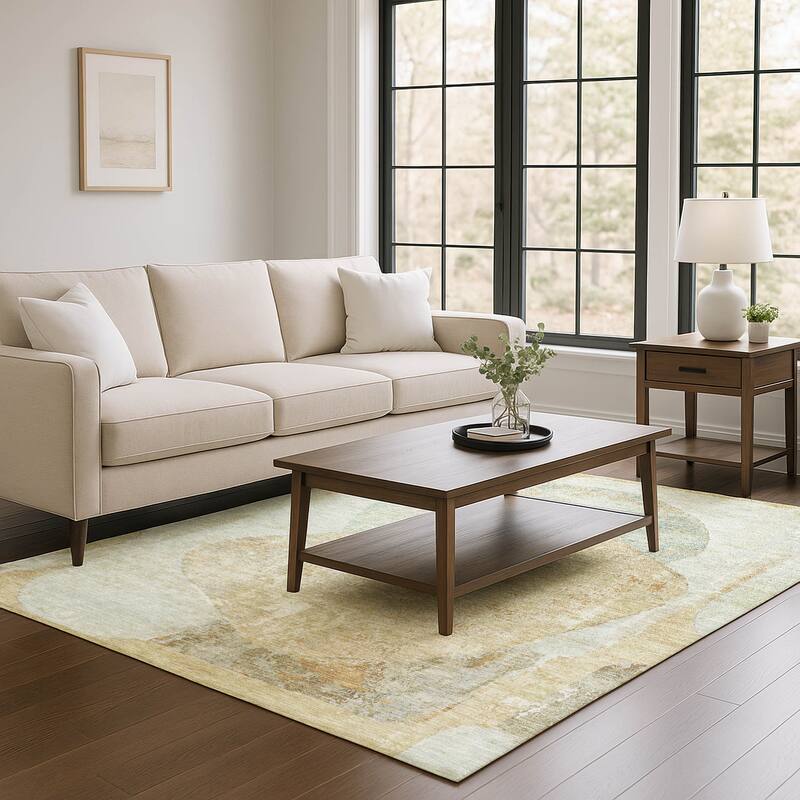 Premium Washable Super Soft Abstract Modern Mayfield Rug - Taupe - 5' x 7'6"