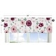 preview thumbnail 3 of 2, Burgundy and Pink Watercolor Floral Window Curtain Valance - Blush Maroon Wine Rose Green and White Shabby Chic Flower Farmhouse