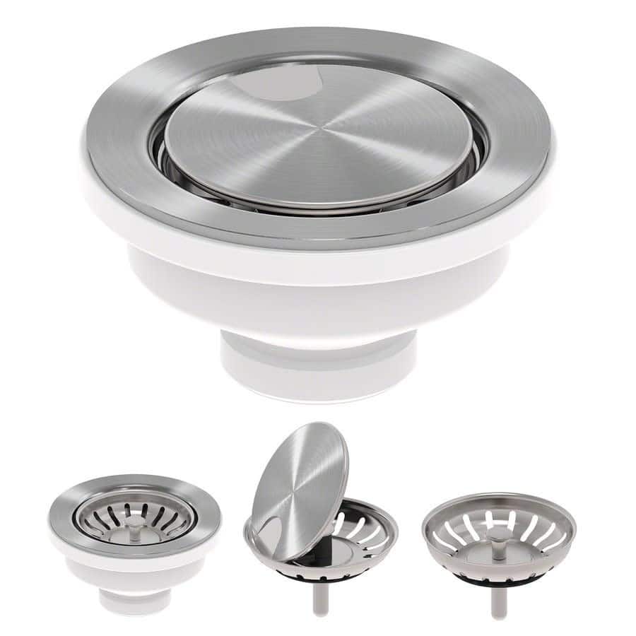 Kraus Kitchen Sink Basket Strainer with Cover - Stainless Steel