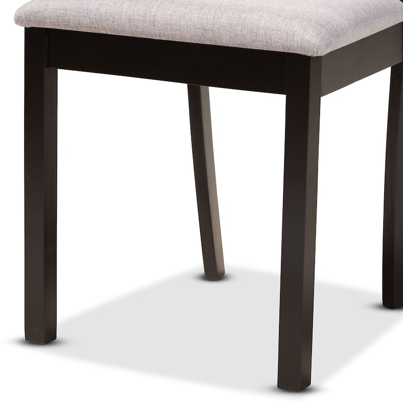 Rasa Modern and Contemporary 5-Piece Wood Dining Set-Grey/Dark Brown