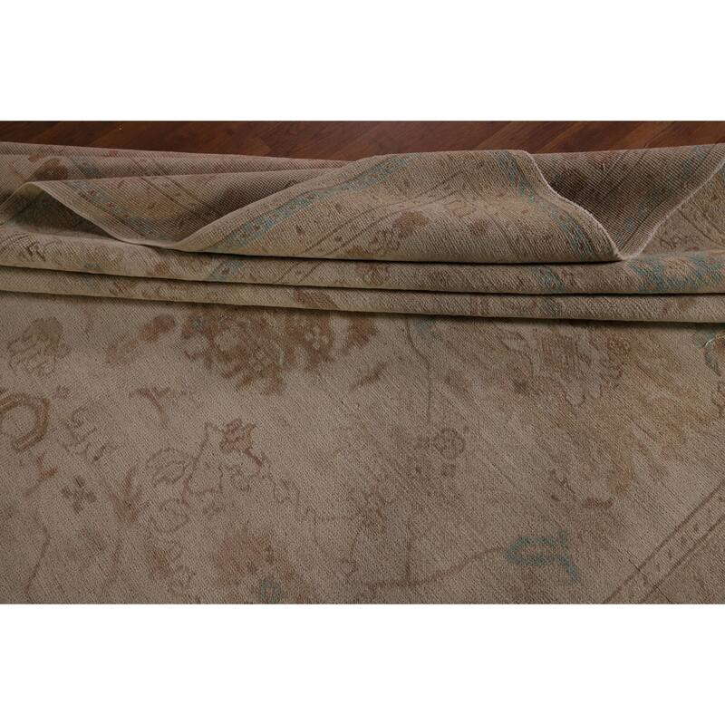 Earth Tone Oushak Vegetable Dye Area Rug Handmade Wool Carpet - 8'1" x 11'0"