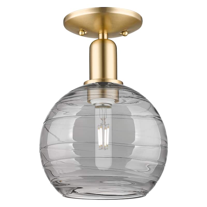 Innovations Lighting Endless Possibilities Arcadia - Athens Deco Swirl - 1 Light 8" Semi-Flush Mount - Champagne Bronze