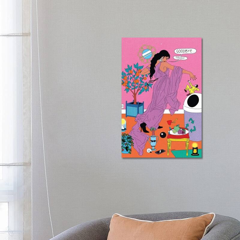 iCanvas "Goodbye Trash" by Cosmo Canvas Print - 26x18x1.5