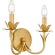 preview thumbnail 2 of 5, Maria 2-Light Gold Leaf Wall Sconce