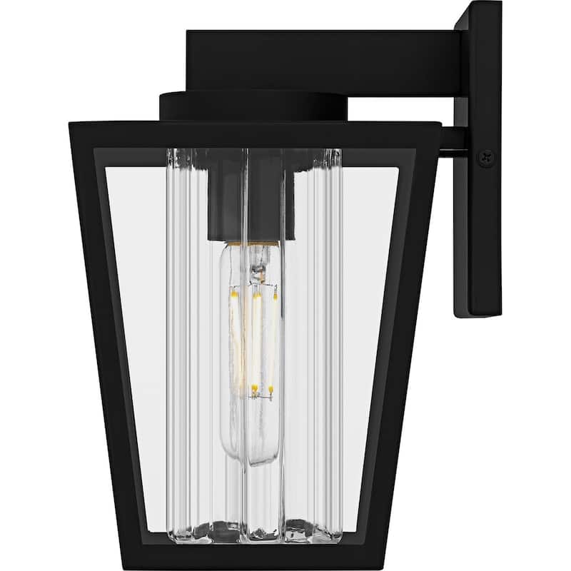 Matte Black Outdoor Wall Lantern from the Jett Collection