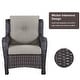preview thumbnail 6 of 89, Outdoor Wicker High Back Club Chair with Cushions (Set of 2)