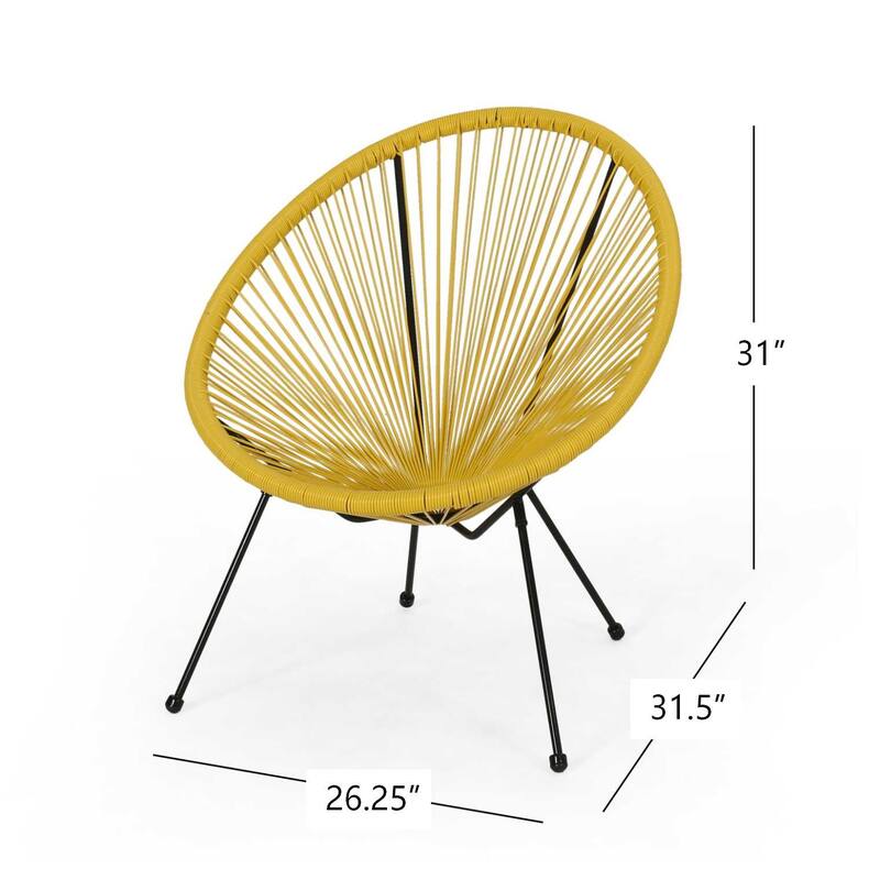 Anson Outdoor Steel Chairs w/ Hammock Rattan Seating (Set of 2) by Christopher Knight Home