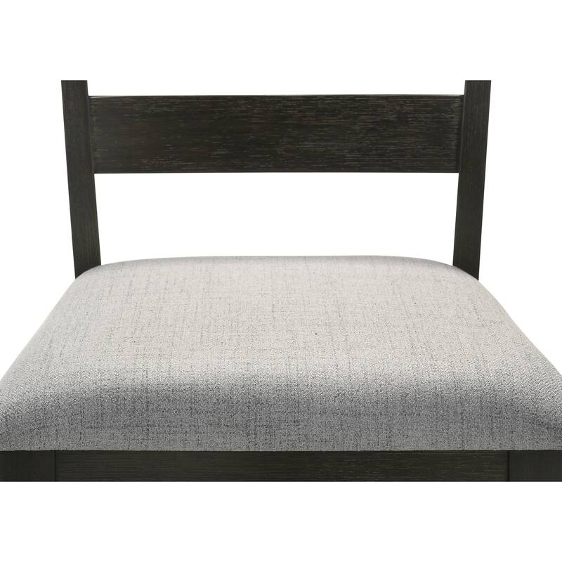 2-Piece Contemporary Counter Height Chair Set - Charcoal Finish with Fabric Upholstery