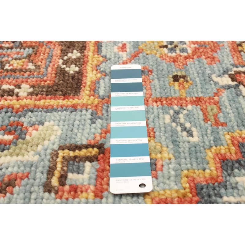 ECARPETGALLERY Hand-knotted Jules Serapi Light Blue Wool Rug - 5'2 x 8'2
