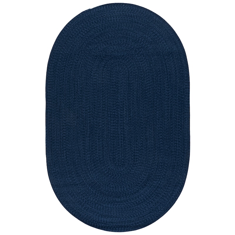 SAFAVIEH Handmade Braided Shabana Casual Lavada Rug - 4' x 6' Oval - Navy