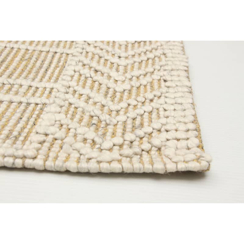 ECARPETGALLERY Braid weave Sienna Tan Wool Rug - 5'2 x 7'3