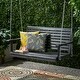 preview thumbnail 7 of 10, Tasmania Outdoor Aacia Wood Porch Swing by Christopher Knight Home