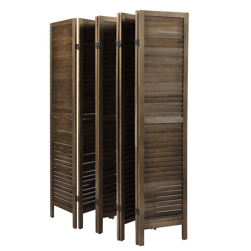 Paneled Wood Room Divider Folding Screen Privacy Screen Partition