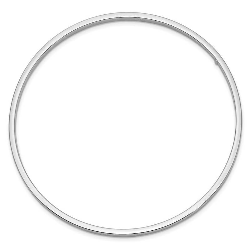 Curata 14k White Gold Slip on Hollow tube 3mm Polished Square Tube Bangle Bracelet
