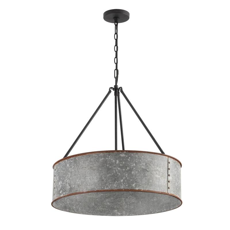 Farmhouse Chandelier 24" 5-Light Rustic Metal Shade