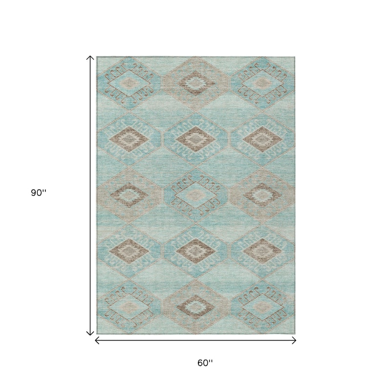 HomeRoots Aztec Transitional Rectangle Outdoor Rug