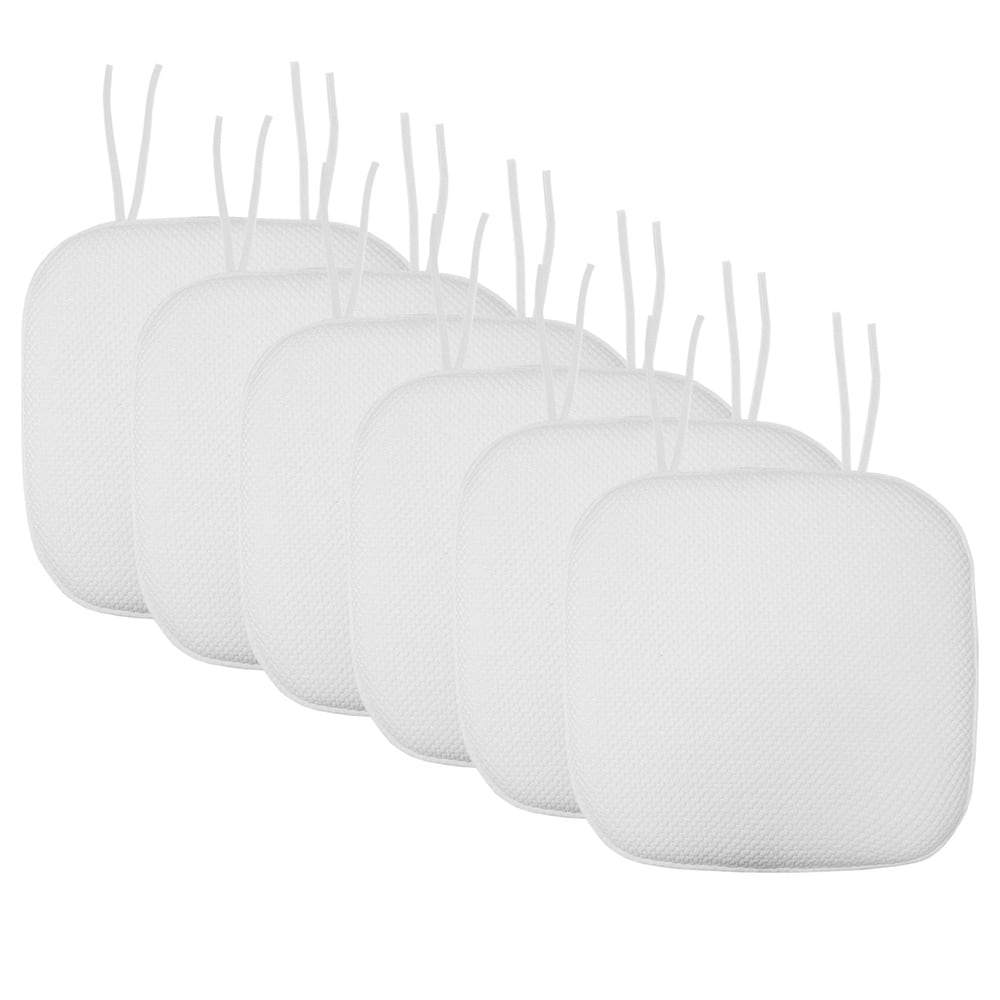 Sweet Home Collection Honeycomb Memory Foam Non Slip Chair Cushion Pad with Ties 16" x 16"