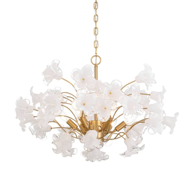 Metropolitan N2226 Bloome 6 Light 29" Wide Abstract Chandelier - Legacy Brass
