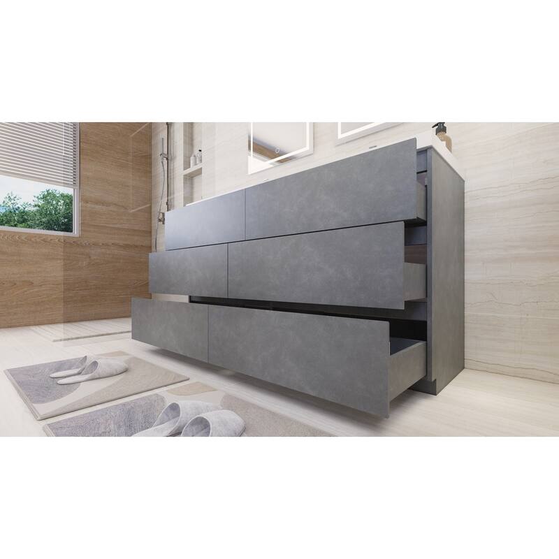 Aron 60'' Freestanding Vanity with Double Reinforced Acrylic Sink