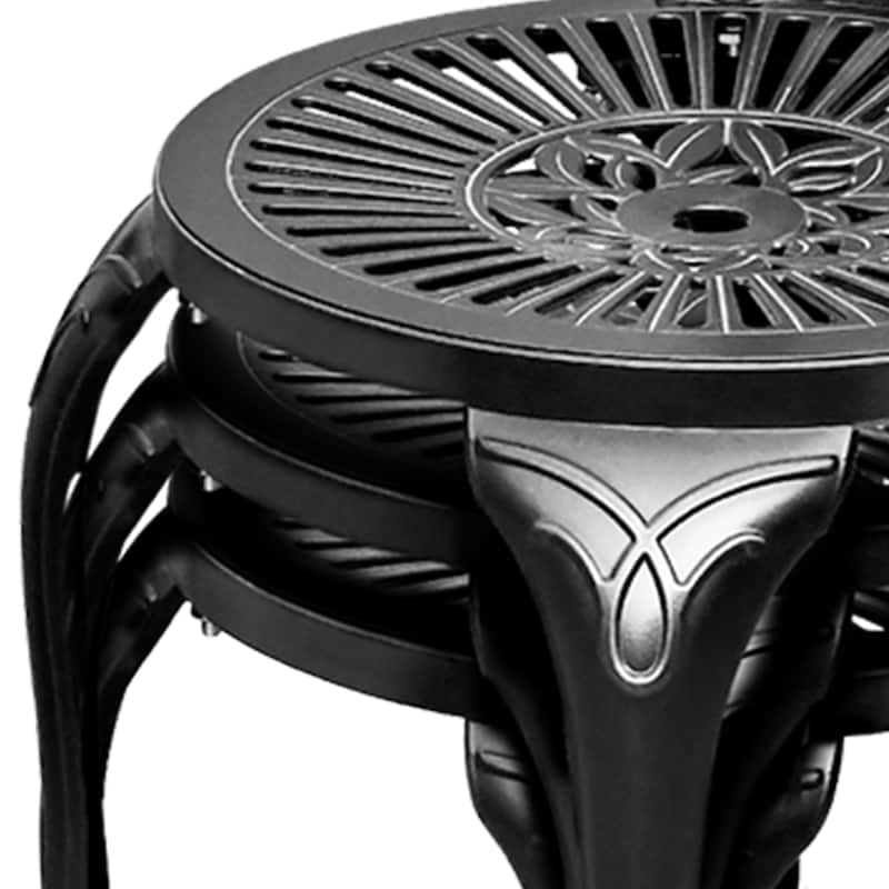 Moasis Set of 2 Cast Aluminum Outdoor Dining Chairs Patio Bistro Chairs for Backyard