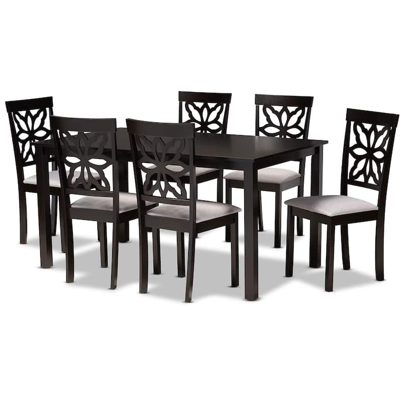 Dallas Modern and Contemporary Wood 7-Piece Dining Set - Grey