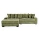 preview thumbnail 11 of 11, 111.4'' Modern L-Shaped Corduroy Sectional Sofa with 8 exquisite throw pillows and Ergonomic Armrests for Living Room