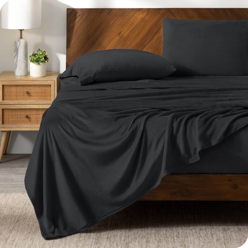Bare Home Velvety Soft Microplush Sheet Set - King - Black