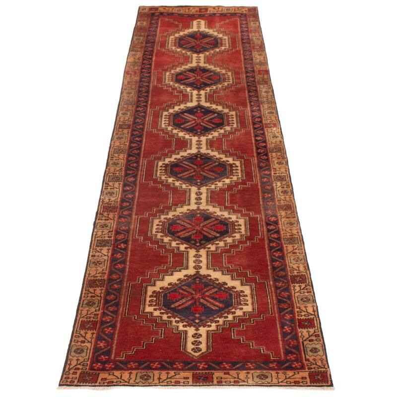 ECARPETGALLERY Hand-knotted Konya Anatolian Red Wool Rug - 3'2 x 12'6