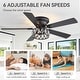 preview thumbnail 8 of 33, 52" Flush Mount 5-Blade Modern Crystal Indoor Ceiling Fan with Light Kit and Remote