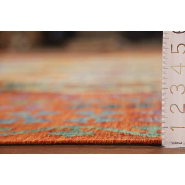 Multi-Color Reversible Kilim Large Rug Flat-weave Wool Carpet - 9'11