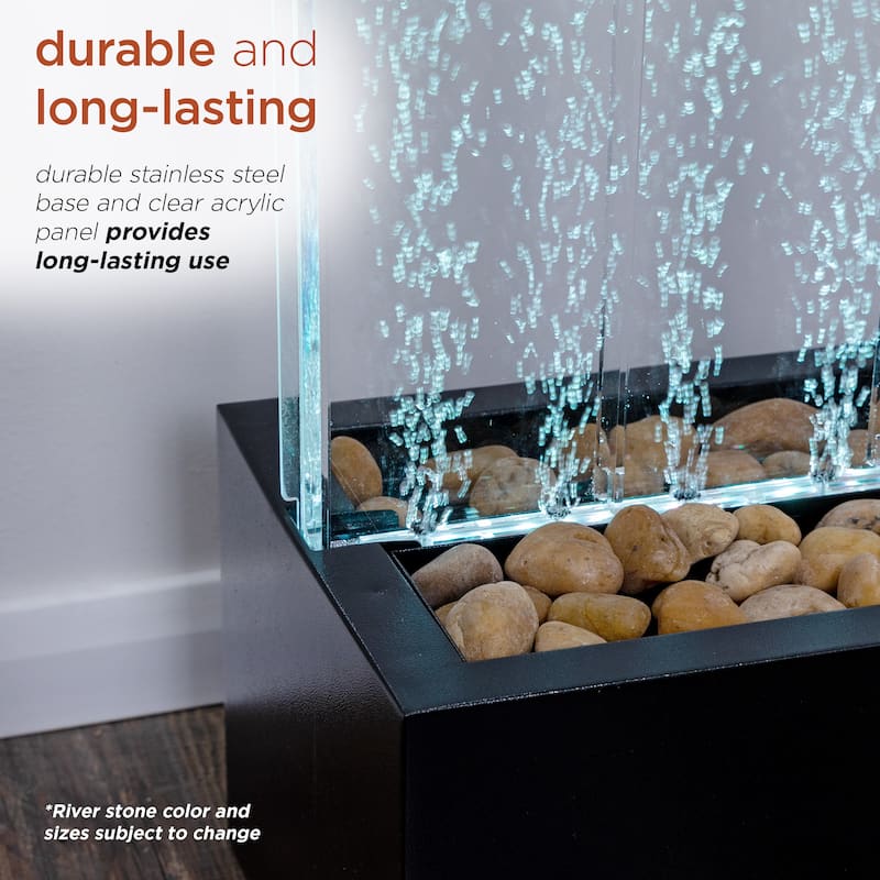 Alpine Corporation 72" Bubble Wall Fountain with Color Changing LED Lights and Remote