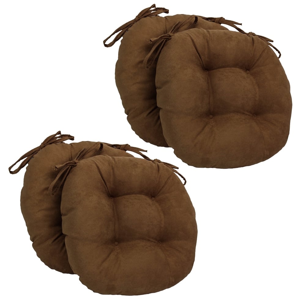 16-inch Round Indoor Microsuede Chair Cushions (Set of 2, 4, or 6)