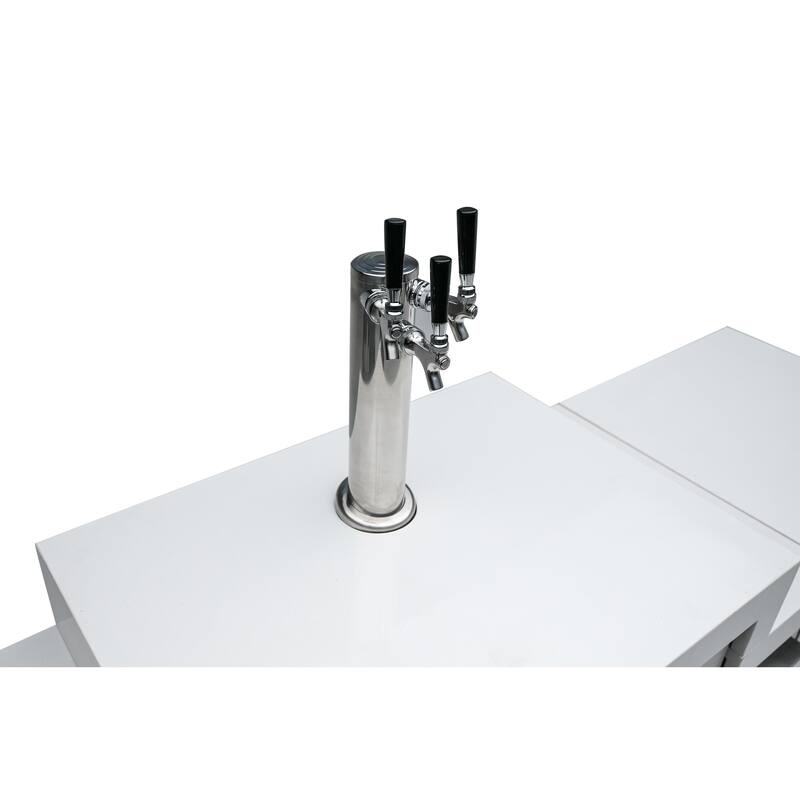 Mont Alpi MA-KEG Stainless Steel Outdoor Triple Tap Kegerator Refrigerator Module with Digital Display with Granite Countertops