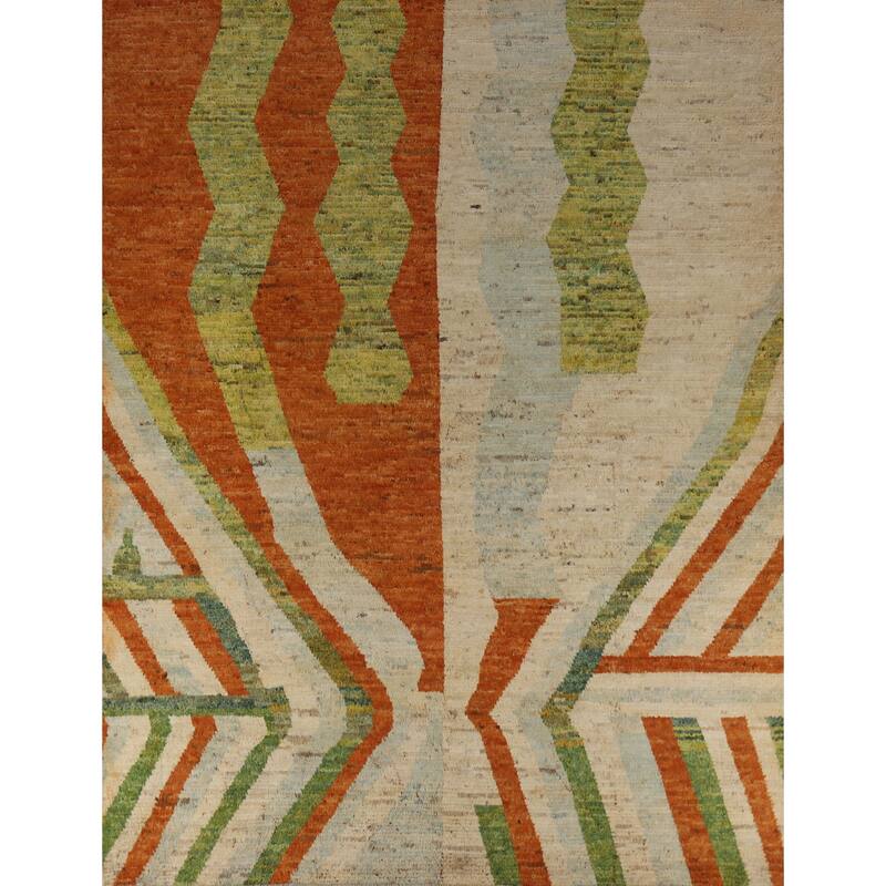 Moroccan Oriental Rug Hand-Knotted Bedroom Wool Carpet - 8'5" x 9'10"