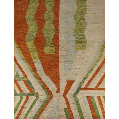 Moroccan Oriental Rug Hand-Knotted Bedroom Wool Carpet - 8'5" x 9'10"