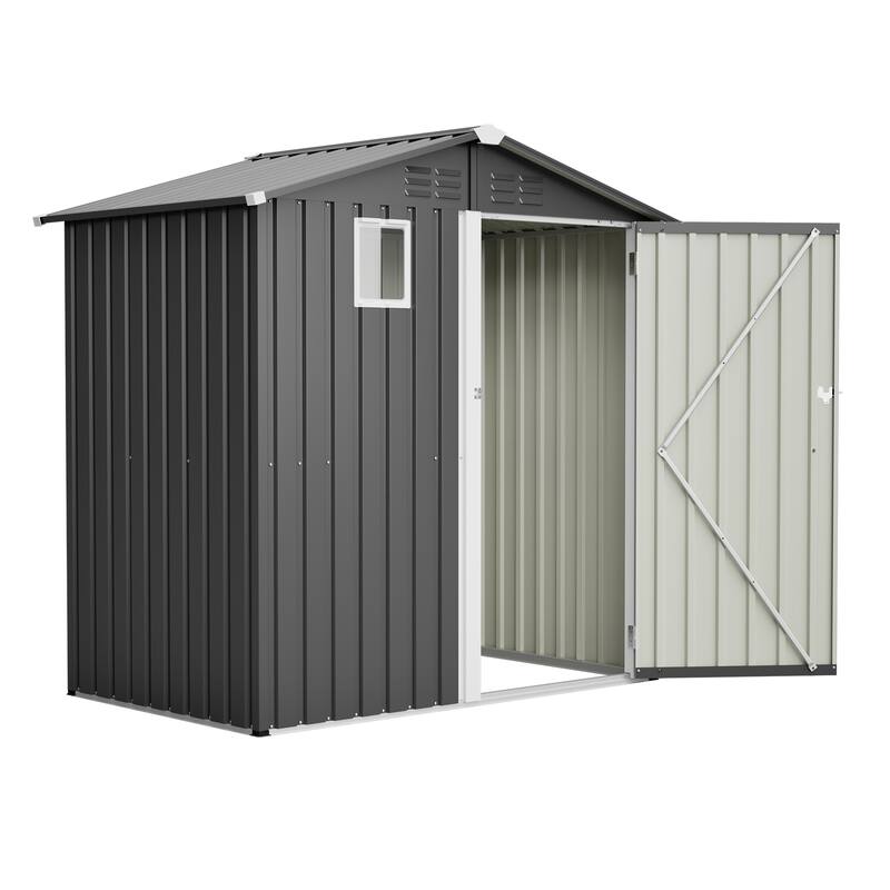 GDFStudio - Lucas All-Weather 6x4 ft Outdoor Storage Shed with Robust Construction and Easy Assembly