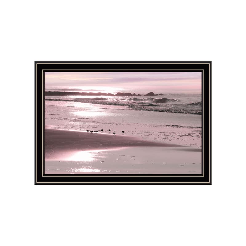 TrendyDecor4U Coastal "Breakfast On The Beach" Framed Print Wall Art - Multi